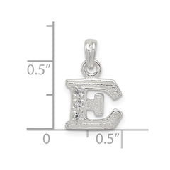 Sterling Silver CZ Letter E Initial Pendant QC6717E