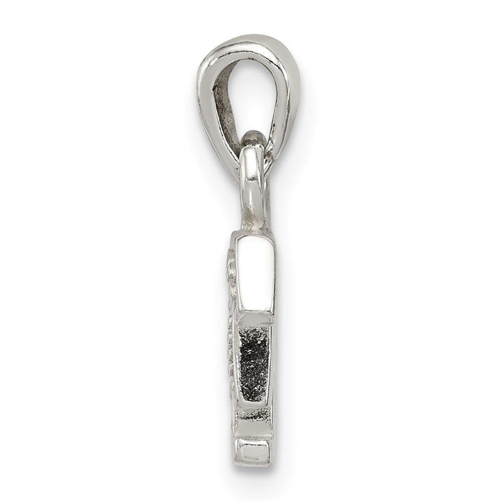 Sterling Silver CZ Letter F Initial Pendant QC6717F