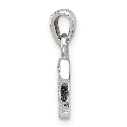 Sterling Silver CZ Letter F Initial Pendant QC6717F