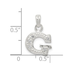 Sterling Silver CZ Letter G Initial Pendant QC6717G