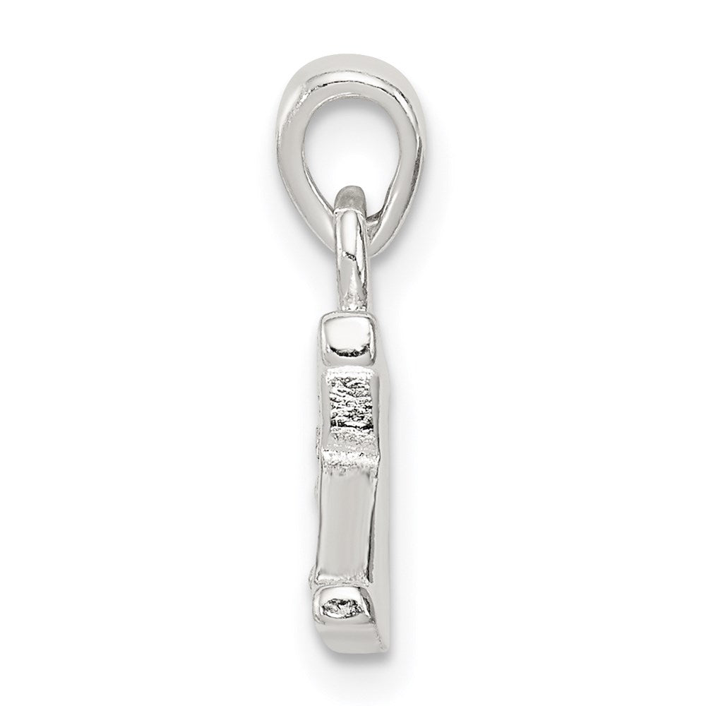 Sterling Silver CZ Letter K Initial Pendant QC6717K