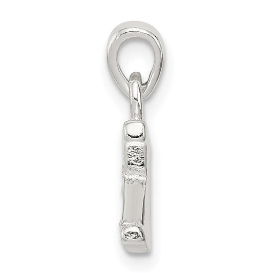 Sterling Silver CZ Letter K Initial Pendant QC6717K