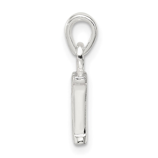 Sterling Silver CZ Letter M Initial Pendant QC6717M