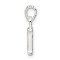 Sterling Silver CZ Letter M Initial Pendant QC6717M