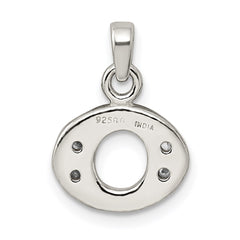 Sterling Silver CZ Letter O Initial Pendant QC6717O