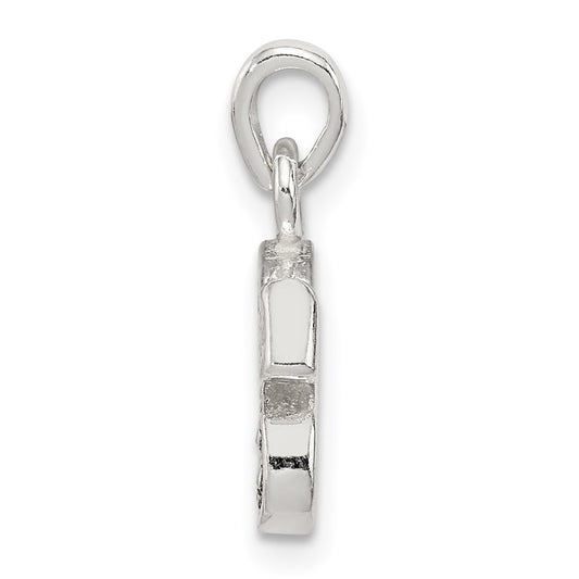 Sterling Silver CZ Letter S Initial Pendant QC6717S