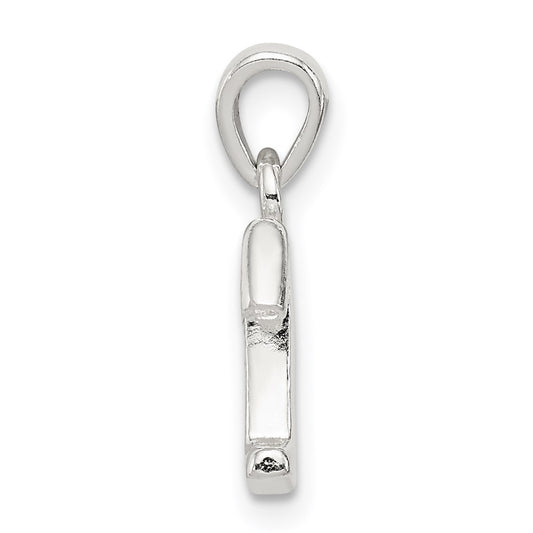 Sterling Silver CZ Letter T Initial Pendant QC6717T