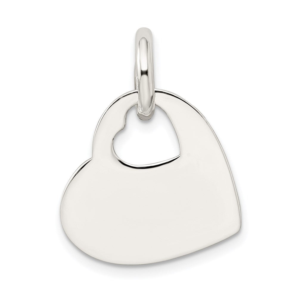 Sterling Silver Heart w/Cut Out Heart Charm QC6742