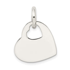 Sterling Silver Heart w/Cut Out Heart Charm QC6742