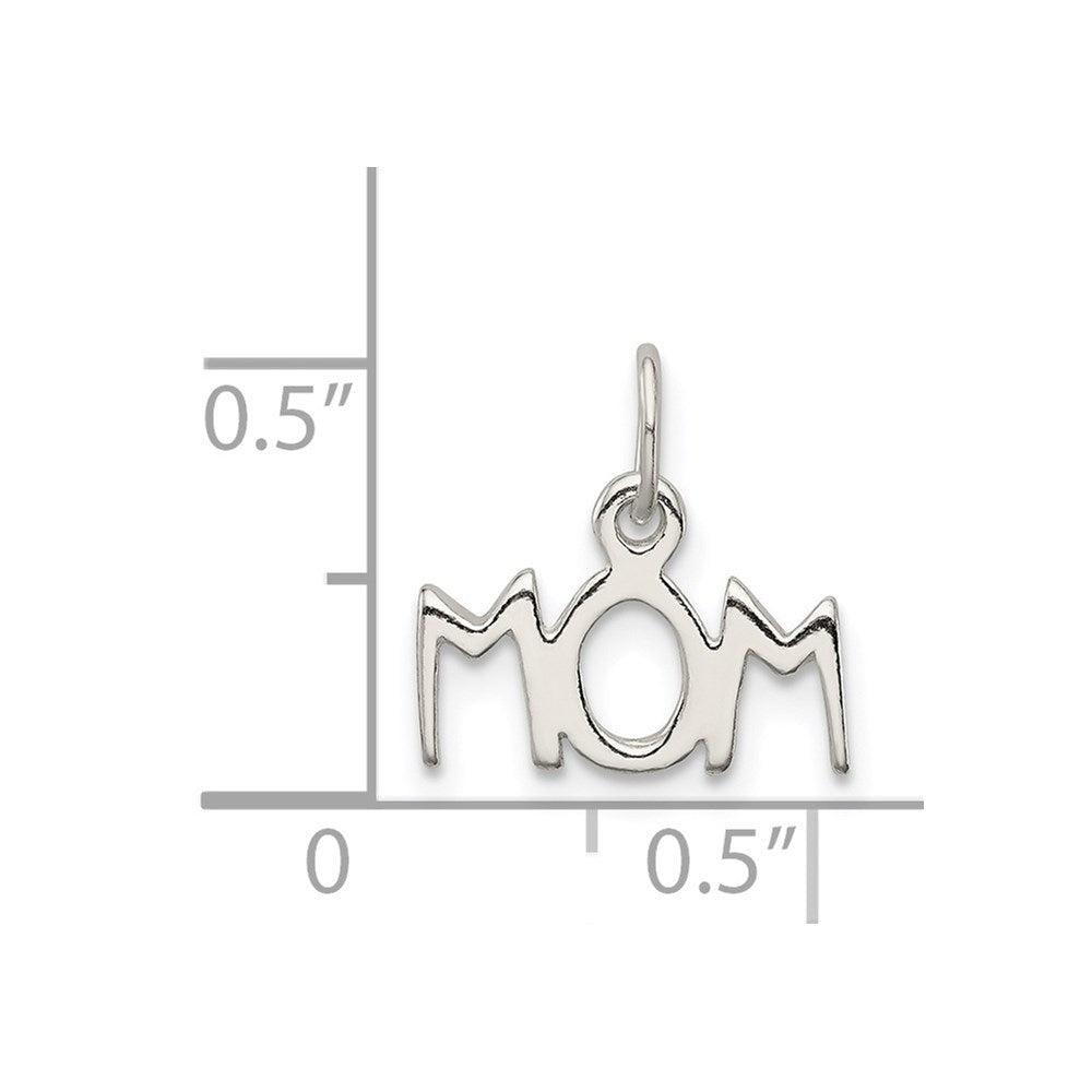 Sterling Silver Polished Mom Charm QC6755