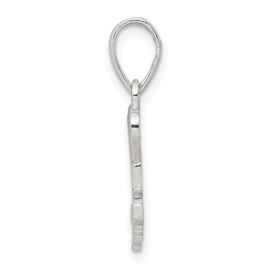 Sterling Silver Polished We Love You Mom Pendant QC6760