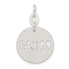 Sterling Silver Polished Circle Mom Charm QC6761