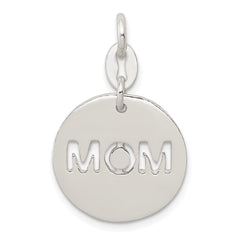 Sterling Silver Polished Circle Mom Charm QC6761