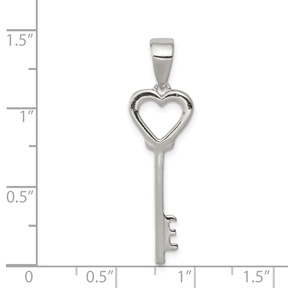 Sterling Silver Polished Key Pendant QC6781