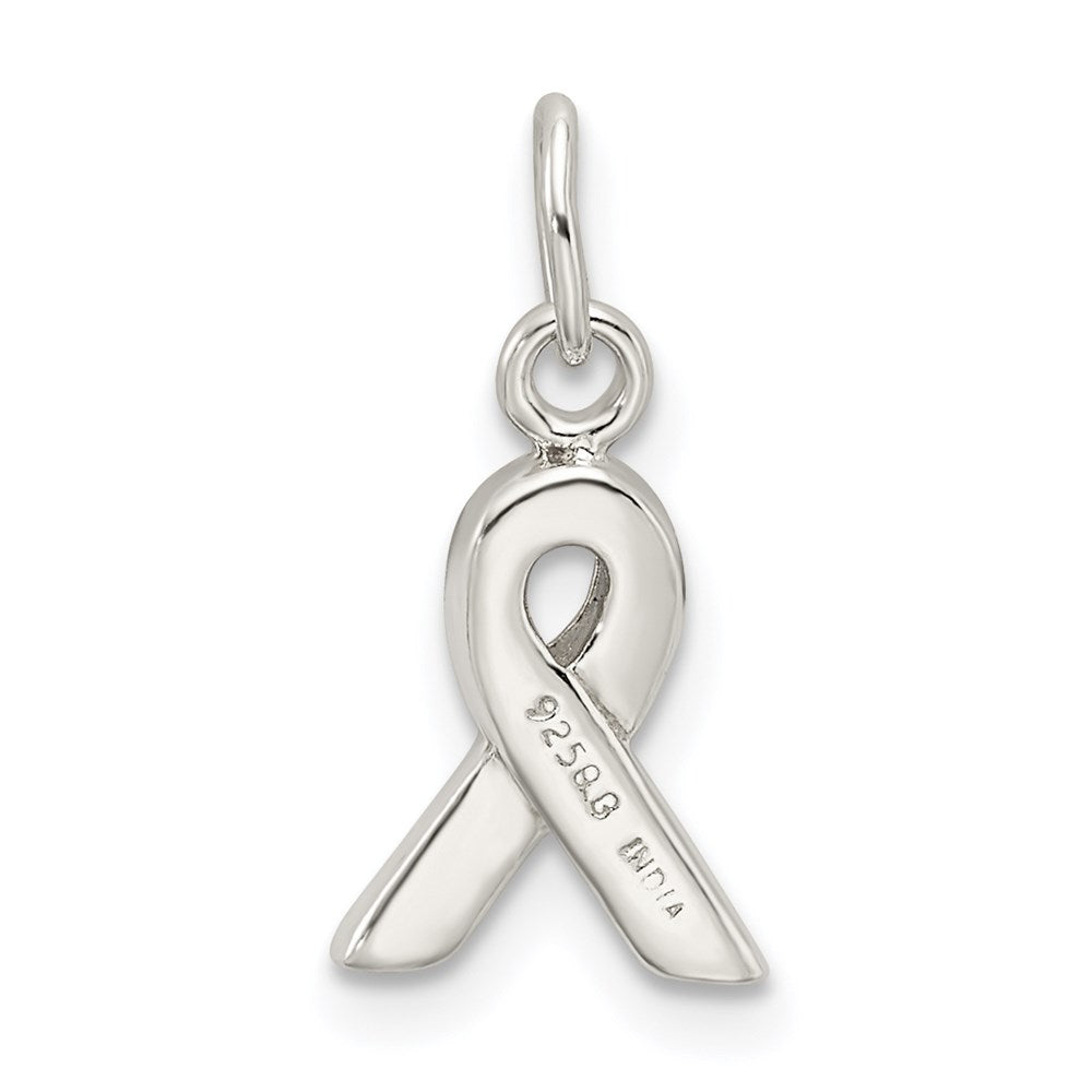 Sterling Silver White Enameled Awareness Charm QC6831