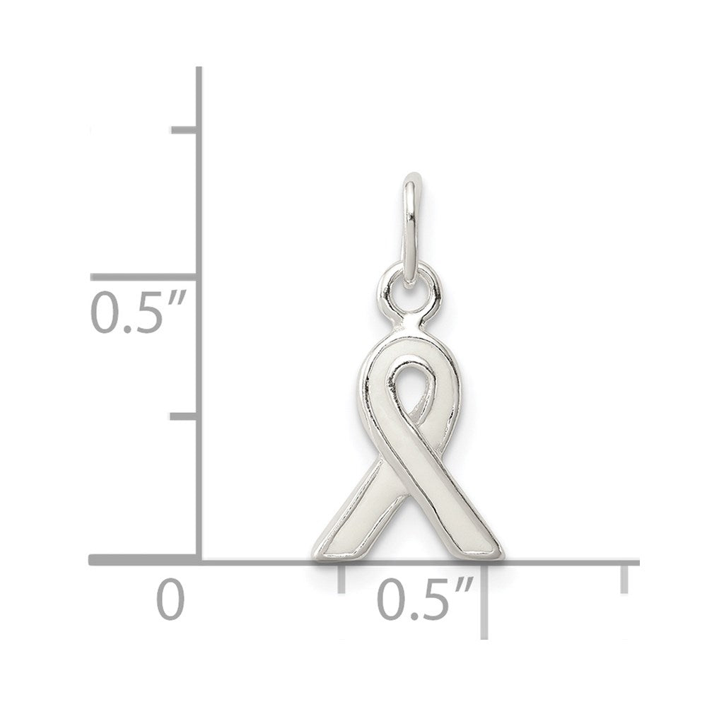 Sterling Silver White Enameled Awareness Charm QC6831