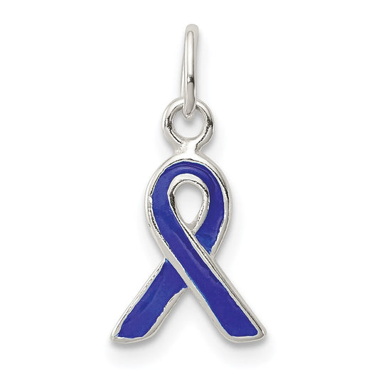 Sterling Silver Blue Enameled Awareness Charm QC6832