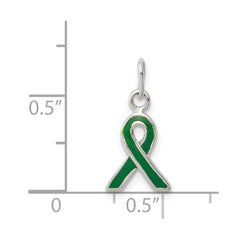Sterling Silver Green Enameled Awareness Charm QC6833