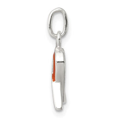 Sterling Silver Orange Enameled Awareness Charm QC6835