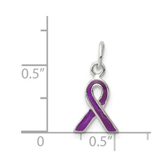 Sterling Silver Purple Enameled Awareness Charm QC6838