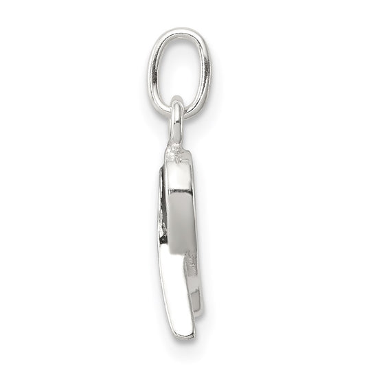 Sterling Silver Black Enameled Awareness Charm QC6839