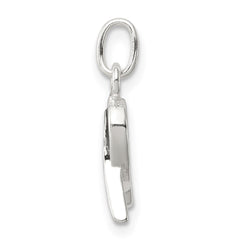 Sterling Silver Black Enameled Awareness Charm QC6839