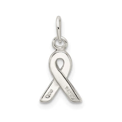 Sterling Silver Black Enameled Awareness Charm QC6839
