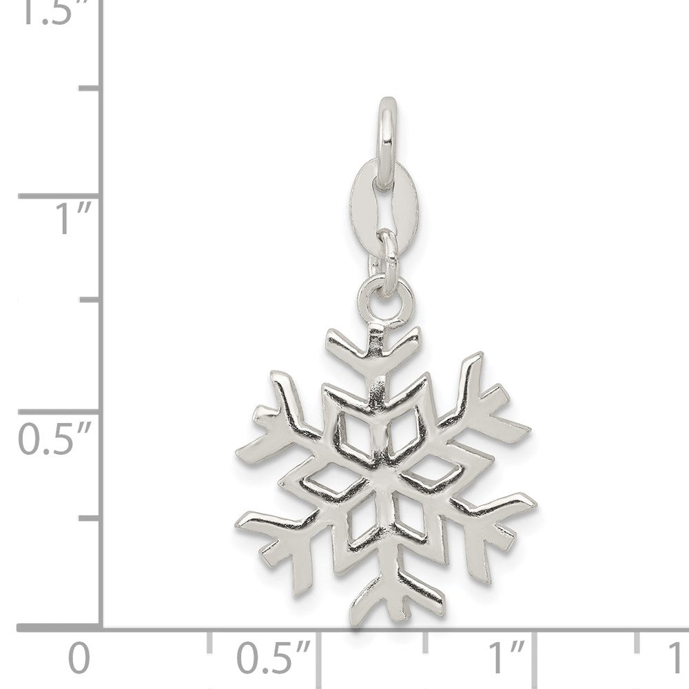 Sterling Silver Polished Snowflake Charm QC6894