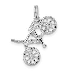 Sterling Silver Rhodium-platedPolished Bicycle Charm QC6900