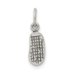 Sterling Silver Antiqued& Textured Flip Flop Children's Charm QC6908