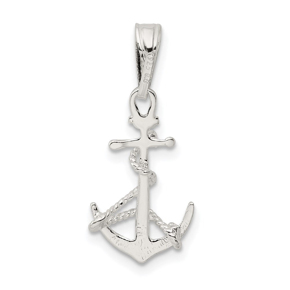 Sterling Silver Anchor & Rope Pendant QC6909