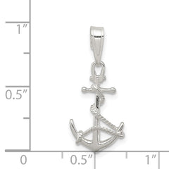 Sterling Silver Anchor & Rope Pendant QC6909