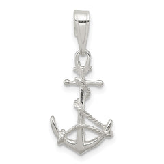 Sterling Silver Anchor & Rope Pendant QC6909