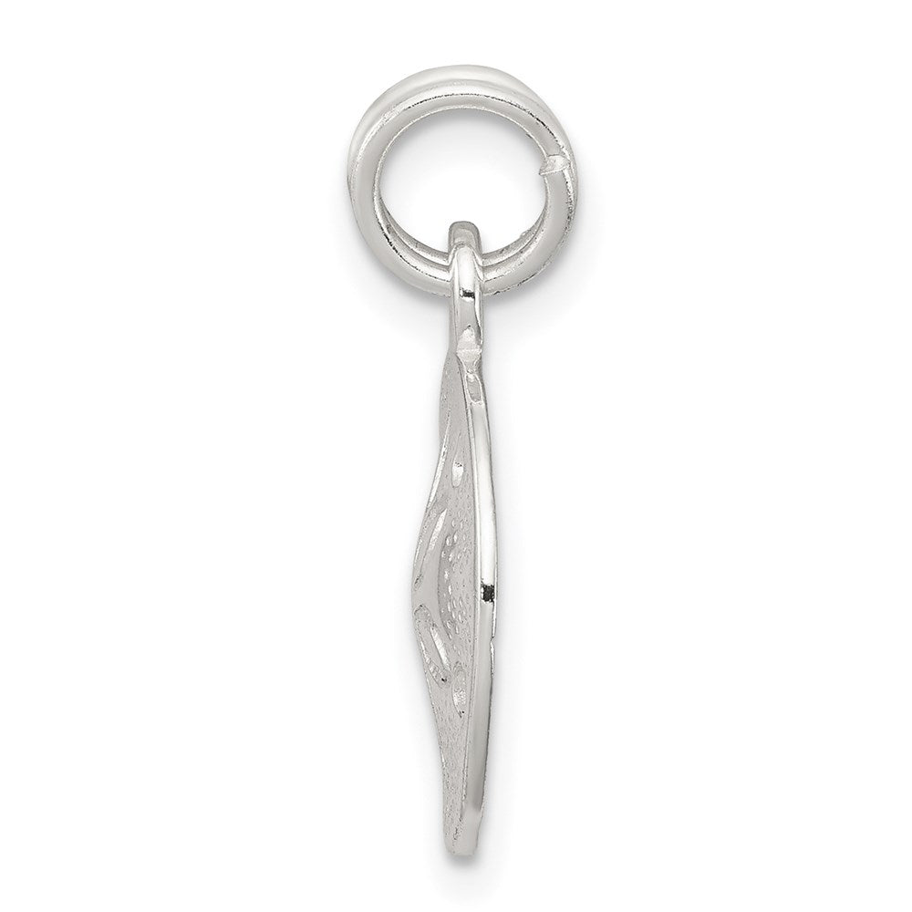 Sterling Silver Rhodium-plated Polished Sand Dollar Charm QC6913