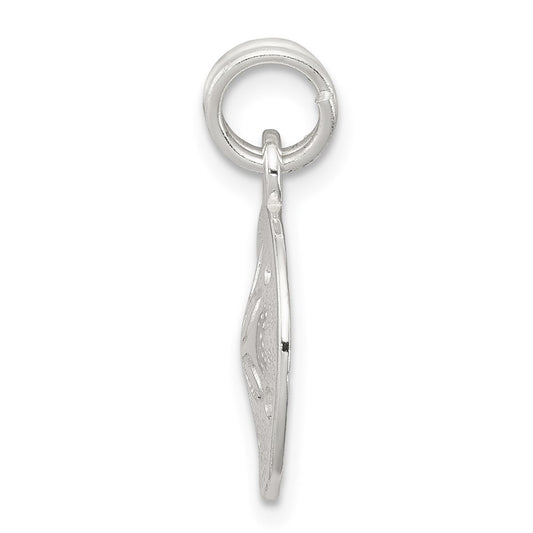 Sterling Silver Rhodium-plated Polished Sand Dollar Charm QC6913