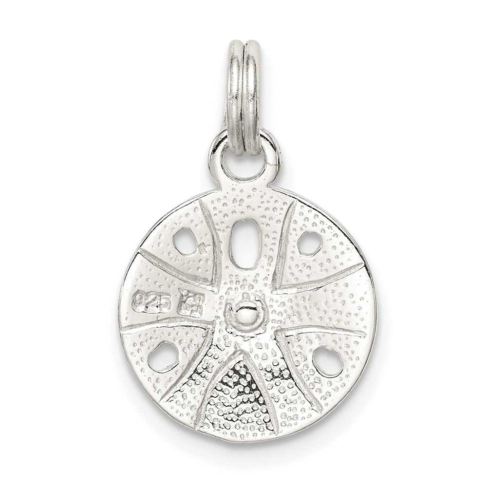 Sterling Silver Rhodium-plated Polished Sand Dollar Charm QC6913