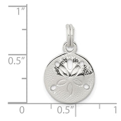 Sterling Silver Rhodium-plated Polished Sand Dollar Charm QC6913
