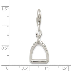 Sterling Silver Small Polished Horse Stirrup Charm QC6963