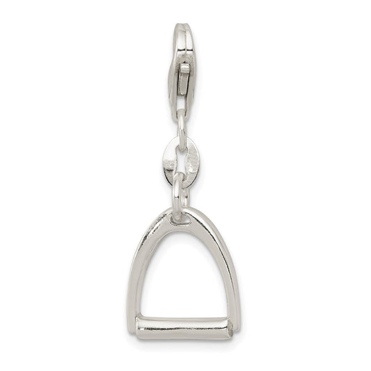 Sterling Silver Small Polished Horse Stirrup Charm QC6963