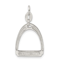 Sterling Silver Large Polished Horse Stirrup Charm QC6964