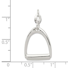 Sterling Silver Large Polished Horse Stirrup Charm QC6964