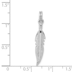 Sterling Silver Rhodium-platedPolished Feather Charm QC6967