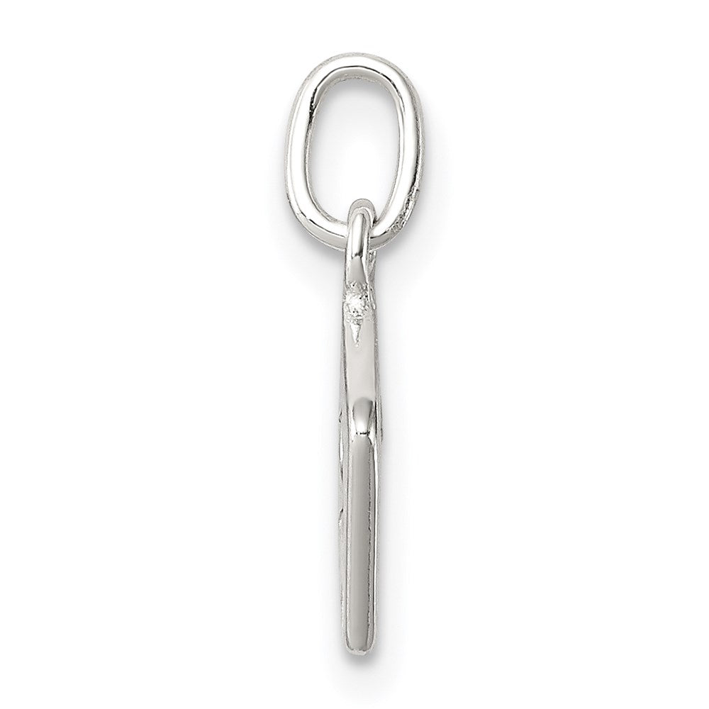 Sterling Silver Enameled Ace Of Spades Card Charm QC6986