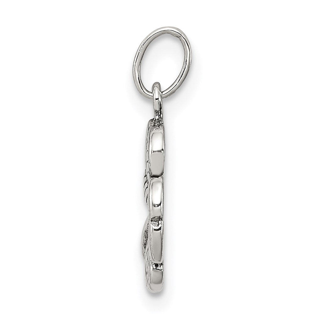 Sterling Silver Antiqued 4-Leaf Clover Charm QC6996