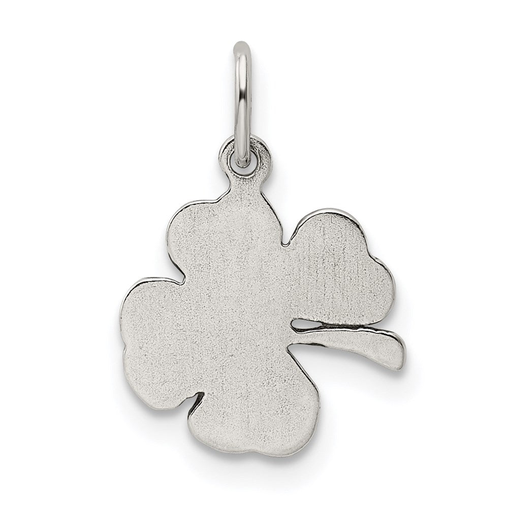 Sterling Silver Antiqued 4-Leaf Clover Charm QC6996