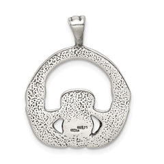 Sterling Silver Antiqued Claddagh Pendant QC7005