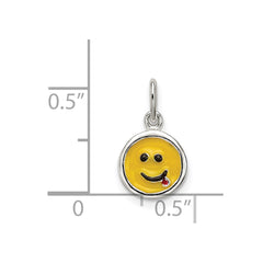 Sterling Silver Enameled Emotion Face Charm QC7099