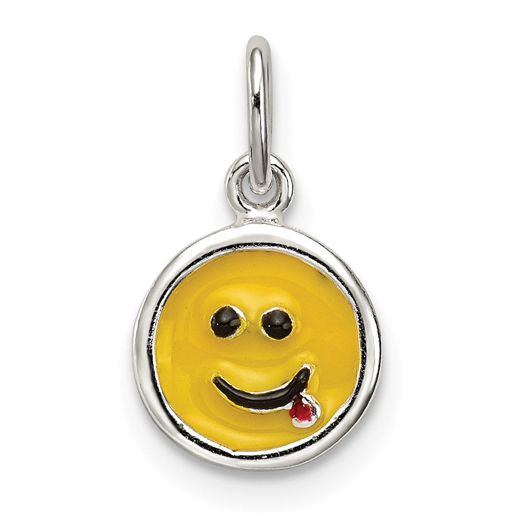 Sterling Silver Enameled Emotion Face Charm QC7099