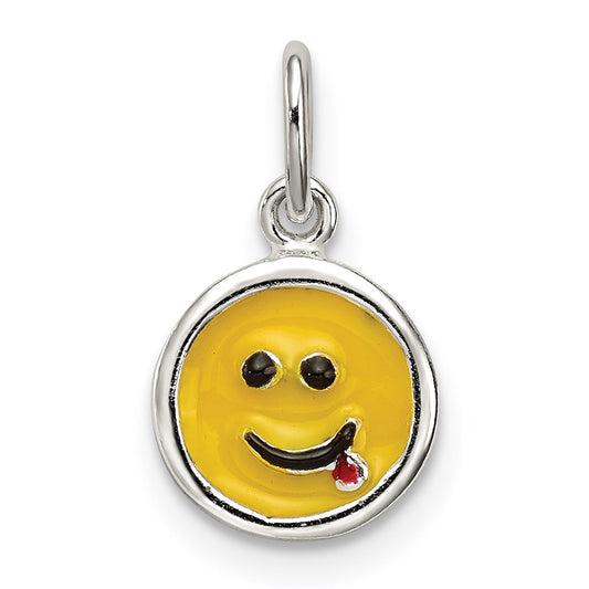 Sterling Silver Enameled Emotion Face Charm QC7099