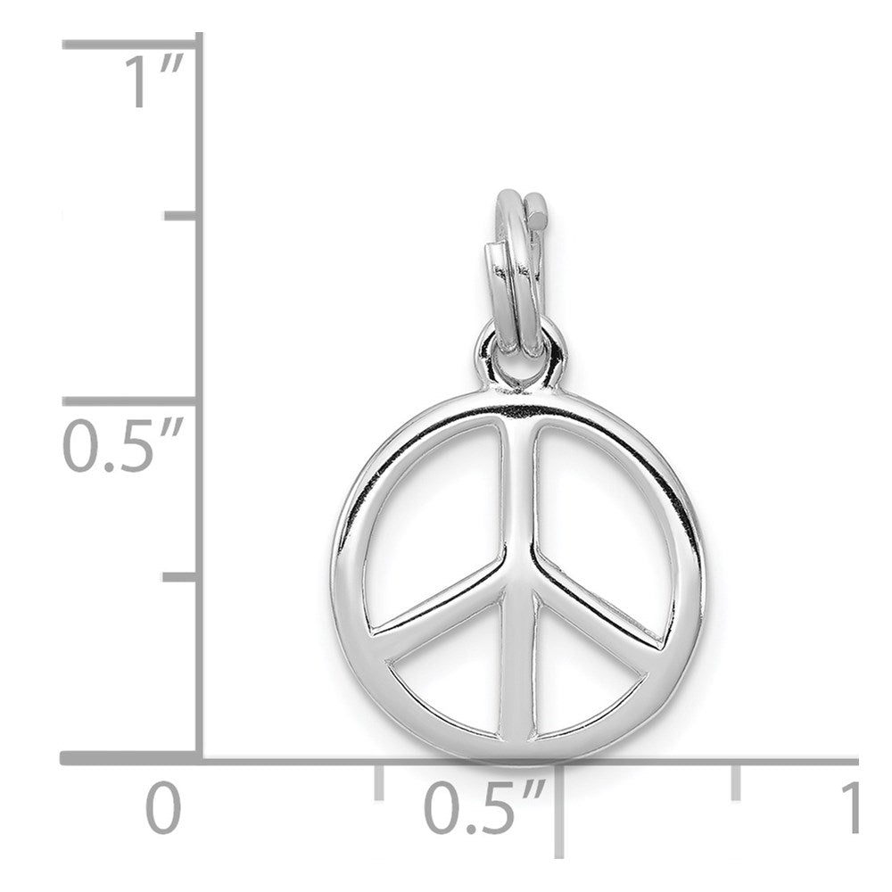 Sterling Silver Rhodium-platedPolished Peace Sign Charm QC7108